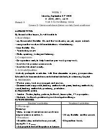 Kế hoạch bài dạy Tiếng Anh Lớp 1 - Tuần 3 - Năm học 2024-2025 - Trần Thị Hạnh