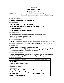 Kế hoạch bài dạy Tiếng Anh Lớp 1 - Tuần 30 - Năm học 2024-2025 - Trần Thị Hạnh