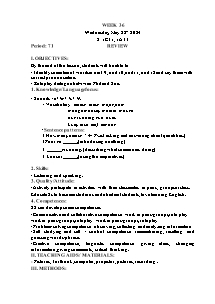 Kế hoạch bài dạy Tiếng Anh Lớp 1 - Tuần 36 - Năm học 2023-2024 - Trần Thị Hạnh