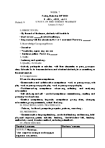 Kế hoạch bài dạy Tiếng Anh Lớp 1 - Tuần 7 - Năm học 2023-2024 - Trần Thị Hạnh