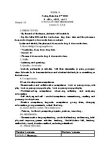 Kế hoạch bài dạy Tiếng Anh Lớp 1 - Tuần 8 - Năm học 2023-2024 - Trần Thị Hạnh