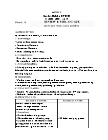 Kế hoạch bài dạy Tiếng Anh Lớp 1 - Tuần 8 - Năm học 2024-2025 - Trần Thị Hạnh