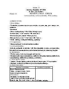 Kế hoạch bài dạy Tiếng Anh Lớp 2 - Tuần 17 - Năm học 2024-2025 - Trần Thị Hạnh