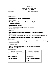 Kế hoạch bài dạy Tiếng Anh Lớp 2 - Tuần 18 - Năm học 2023-2024 - Trần Thị Hạnh