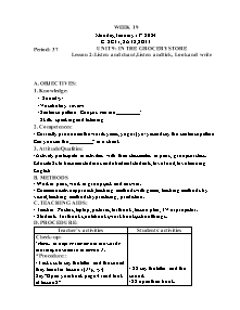 Kế hoạch bài dạy Tiếng Anh Lớp 2 - Tuần 19 - Năm học 2023-2024 - Trần Thị Hạnh