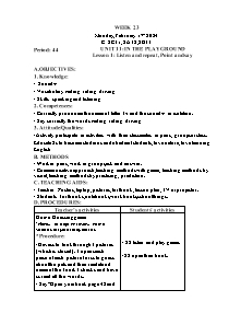 Kế hoạch bài dạy Tiếng Anh Lớp 2 - Tuần 23 - Năm học 2023-2024 - Trần Thị Hạnh