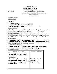 Kế hoạch bài dạy Tiếng Anh Lớp 2 - Tuần 28 - Năm học 2023-2024 - Trần Thị Hạnh