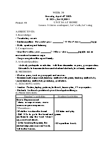 Kế hoạch bài dạy Tiếng Anh Lớp 2 - Tuần 30 - Năm học 2024-2025 - Trần Thị Hạnh