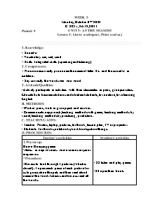 Kế hoạch bài dạy Tiếng Anh Lớp 2 - Tuần 5 - Năm học 2024-2025 - Trần Thị Hạnh