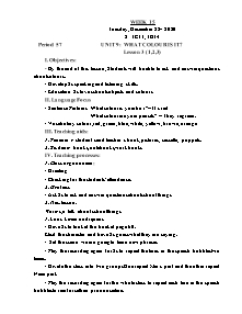Kế hoạch bài dạy Tiếng Anh Lớp 3 - Tuần 15 - Năm học 2020-2021 - Trần Thị Hạnh