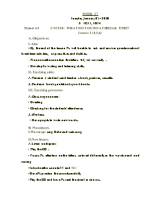 Kế hoạch bài dạy Tiếng Anh Lớp 3 - Tuần 17 - Năm học 2019-2020 - Trần Thị Hạnh