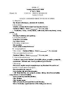 Kế hoạch bài dạy Tiếng Anh Lớp 3 - Tuần 17 - Năm học 2021-2022 - Trần Thị Hạnh