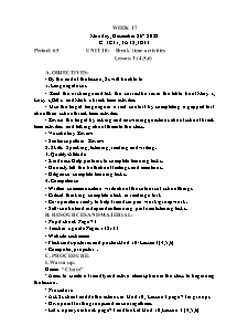 Kế hoạch bài dạy Tiếng Anh Lớp 3 - Tuần 17 - Năm học 2022-2023 - Trần Thị Hạnh