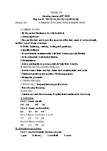 Kế hoạch bài dạy Tiếng Anh Lớp 3 - Tuần 18 - Năm học 2022-2023 - Trần Thị Hạnh