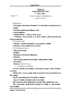 Kế hoạch bài dạy Tiếng Anh Lớp 3 - Tuần 20 - Năm học 2020-2021 - Trần Thị Hạnh