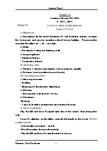 Kế hoạch bài dạy Tiếng Anh Lớp 3 - Tuần 21 - Năm học 2020-2021 - Trần Thị Hạnh