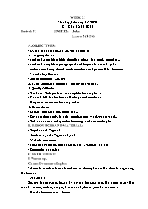 Kế hoạch bài dạy Tiếng Anh Lớp 3 - Tuần 21 - Năm học 2022-2023 - Trần Thị Hạnh