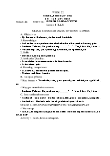 Kế hoạch bài dạy Tiếng Anh Lớp 3 - Tuần 22 - Năm học 2021-2022 - Trần Thị Hạnh