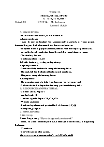 Kế hoạch bài dạy Tiếng Anh Lớp 3 - Tuần 23 - Năm học 2022-2023 - Trần Thị Hạnh