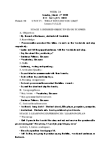 Kế hoạch bài dạy Tiếng Anh Lớp 3 - Tuần 24 - Năm học 2021-2022 - Trần Thị Hạnh
