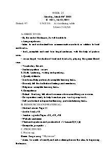 Kế hoạch bài dạy Tiếng Anh Lớp 3 - Tuần 25 - Năm học 2022-2023 - Trần Thị Hạnh