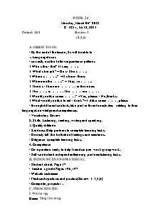 Kế hoạch bài dạy Tiếng Anh Lớp 3 - Tuần 26 - Năm học 2022-2023 - Trần Thị Hạnh