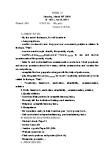 Kế hoạch bài dạy Tiếng Anh Lớp 3 - Tuần 27 - Năm học 2022-2023 - Trần Thị Hạnh