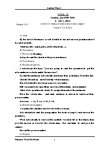 Kế hoạch bài dạy Tiếng Anh Lớp 3 - Tuần 30 - Năm học 2020-2021 - Trần Thị Hạnh