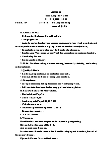 Kế hoạch bài dạy Tiếng Anh Lớp 3 - Tuần 30 - Năm học 2022-2023 - Trần Thị Hạnh