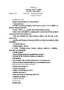 Kế hoạch bài dạy Tiếng Anh Lớp 3 - Tuần 31 - Năm học 2022-2023 - Trần Thị Hạnh