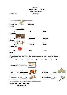 Kế hoạch bài dạy Tiếng Anh Lớp 3 - Tuần 32 - Năm học 2021-2022 - Trần Thị Hạnh