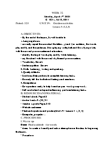 Kế hoạch bài dạy Tiếng Anh Lớp 3 - Tuần 32 - Năm học 2022-2023 - Trần Thị Hạnh