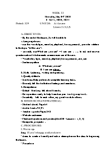 Kế hoạch bài dạy Tiếng Anh Lớp 3 - Tuần 33 - Năm học 2022-2023 - Trần Thị Hạnh