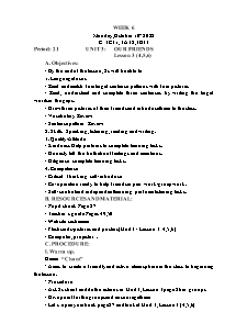 Kế hoạch bài dạy Tiếng Anh Lớp 3 - Tuần 6 - Năm học 2024-2025 - Trần Thị Hạnh