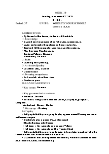 Kế hoạch bài dạy Tiếng Anh Lớp 4 - Tuần 10 - Năm học 2022-2023 - Trần Thị Hạnh