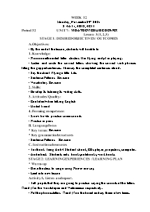 Kế hoạch bài dạy Tiếng Anh Lớp 4 - Tuần 12 - Năm học 2021-2022 - Trần Thị Hạnh