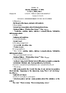 Kế hoạch bài dạy Tiếng Anh Lớp 4 - Tuần 14 - Năm học 2021-2022 - Trần Thị Hạnh