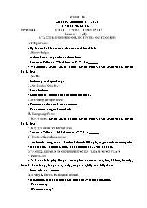 Kế hoạch bài dạy Tiếng Anh Lớp 4 - Tuần 16 - Năm học 2021-2022 - Trần Thị Hạnh