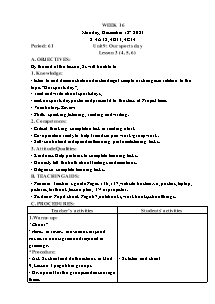 Kế hoạch bài dạy Tiếng Anh Lớp 4 - Tuần 16 - Năm học 2023-2024 - Trần Thị Hạnh