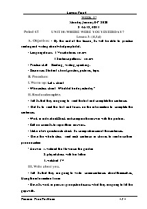 Kế hoạch bài dạy Tiếng Anh Lớp 4 - Tuần 17 - Năm học 2019-2020 - Trần Thị Hạnh