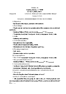 Kế hoạch bài dạy Tiếng Anh Lớp 4 - Tuần 18 - Năm học 2021-2022 - Trần Thị Hạnh