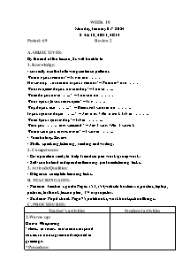 Kế hoạch bài dạy Tiếng Anh Lớp 4 - Tuần 18 - Năm học 2023-2024 - Trần Thị Hạnh