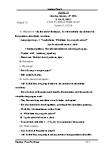 Kế hoạch bài dạy Tiếng Anh Lớp 4 - Tuần 19 - Năm học 2020-2021 - Trần Thị Hạnh