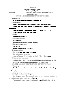 Kế hoạch bài dạy Tiếng Anh Lớp 4 - Tuần 19 - Năm học 2021-2022 - Trần Thị Hạnh
