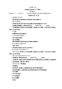 Kế hoạch bài dạy Tiếng Anh Lớp 4 - Tuần 20 - Năm học 2022-2023 - Trần Thị Hạnh