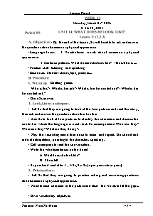 Kế hoạch bài dạy Tiếng Anh Lớp 4 - Tuần 23 - Năm học 2020-2021 - Trần Thị Hạnh