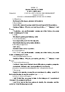 Kế hoạch bài dạy Tiếng Anh Lớp 4 - Tuần 23 - Năm học 2021-2022 - Trần Thị Hạnh