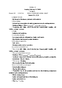 Kế hoạch bài dạy Tiếng Anh Lớp 4 - Tuần 23 - Năm học 2022-2023 - Trần Thị Hạnh