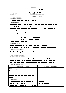 Kế hoạch bài dạy Tiếng Anh Lớp 4 - Tuần 23 - Năm học 2024-2025 - Trần Thị Hạnh