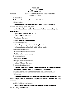 Kế hoạch bài dạy Tiếng Anh Lớp 4 - Tuần 24 - Năm học 2021-2022 - Trần Thị Hạnh